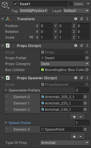 Prefab components example